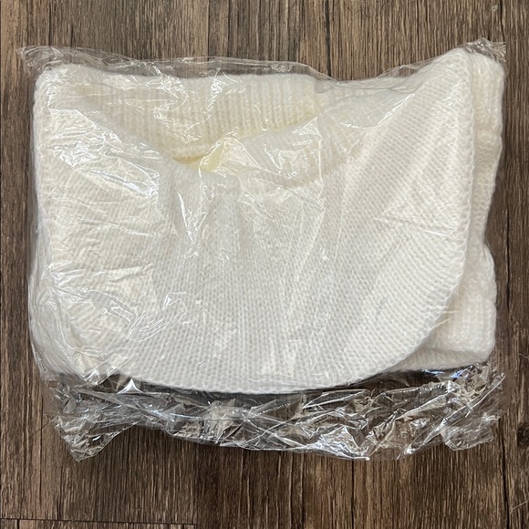 New Wool Knitted White Visor Cap Ponytail Béisbol Hat Winter Snow Ski Holiday - Picture 3 of 4